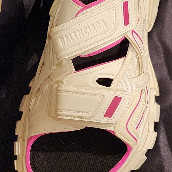 Excellent EU39 BALENCIAGA Track Velcro Sneaker Sandal WhiteFluoPink - Picture 15 of 16